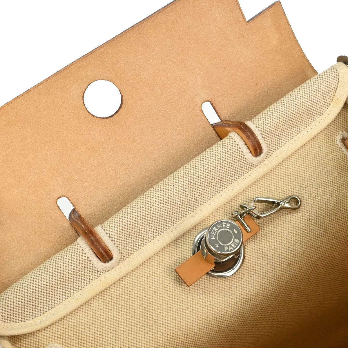 Hermes Natural Toile H Herbag a Dos 2 in 1 Backpack