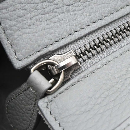 Celine Gray Leather Nano Luggage 2way Shoulder Tote Handbag