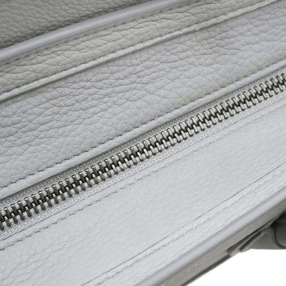 Celine Gray Leather Nano Luggage 2way Shoulder Tote Handbag