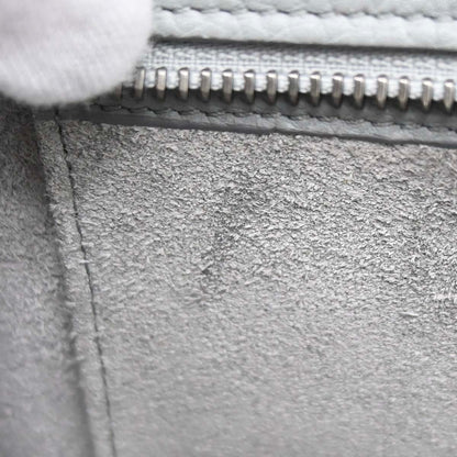 Celine Gray Leather Nano Luggage 2way Shoulder Tote Handbag