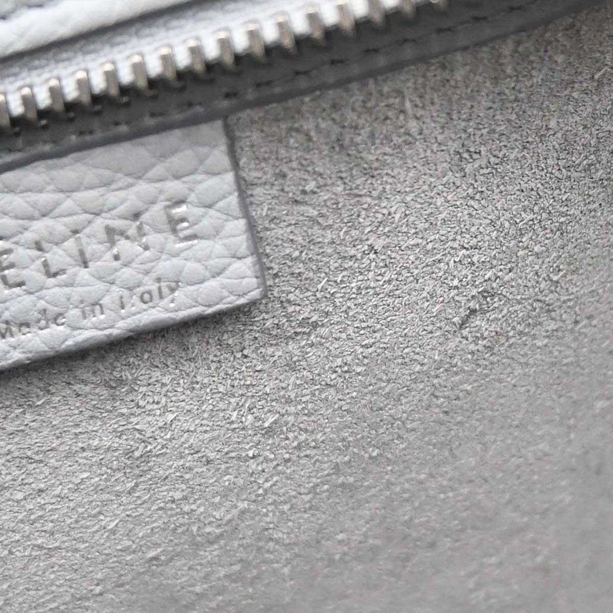 Celine Gray Leather Nano Luggage 2way Shoulder Tote Handbag