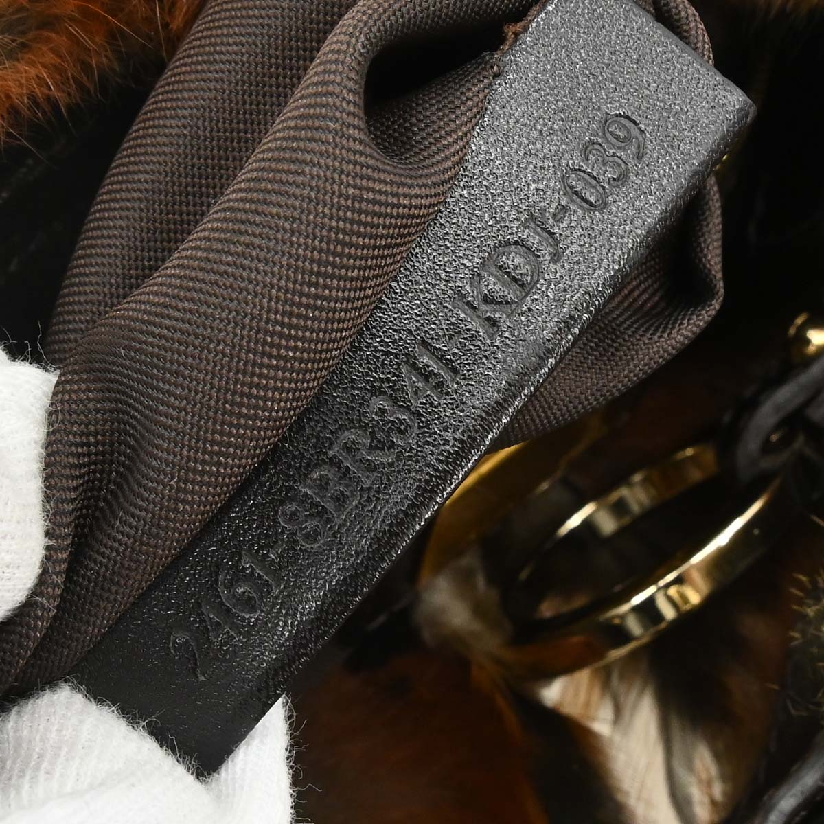 Fendi Brown Feather Rabbit Fur Hobo Handbag