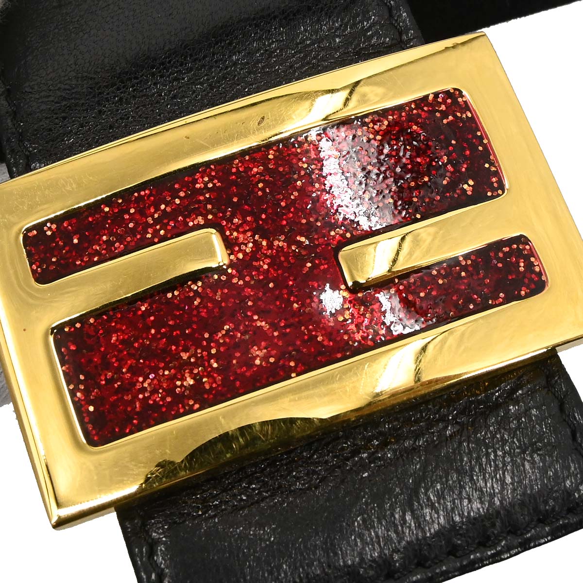 Fendi Black Suede Baguette Handbag