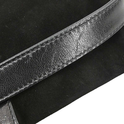 Fendi Black Suede Baguette Handbag