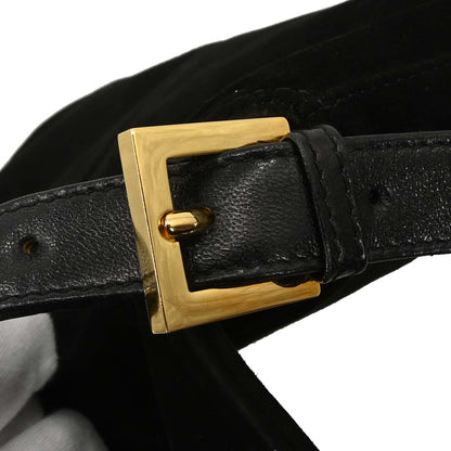 Fendi Black Suede Baguette Handbag