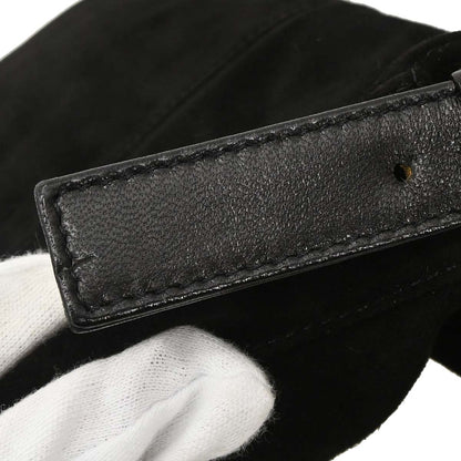 Fendi Black Suede Baguette Handbag