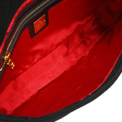Fendi Black Suede Baguette Handbag
