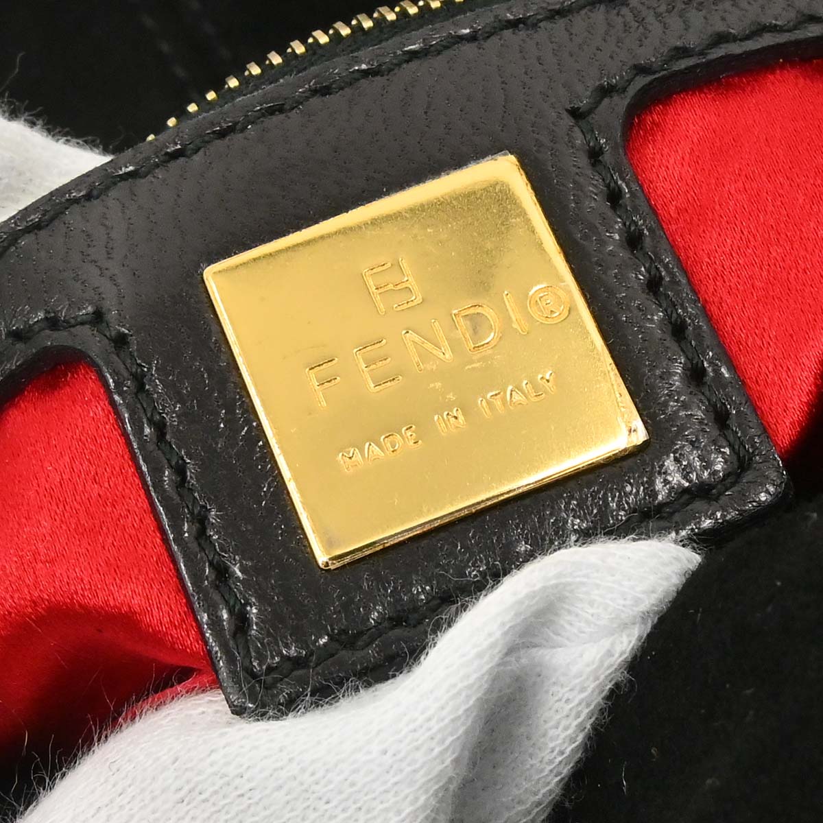 Fendi Black Suede Baguette Handbag