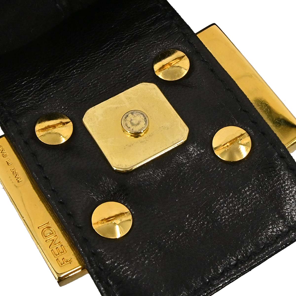 Fendi Black Suede Baguette Handbag