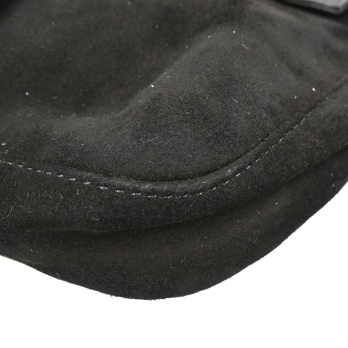 Fendi Black Suede Baguette Handbag