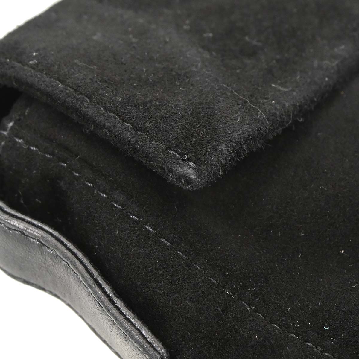 Fendi Black Suede Baguette Handbag