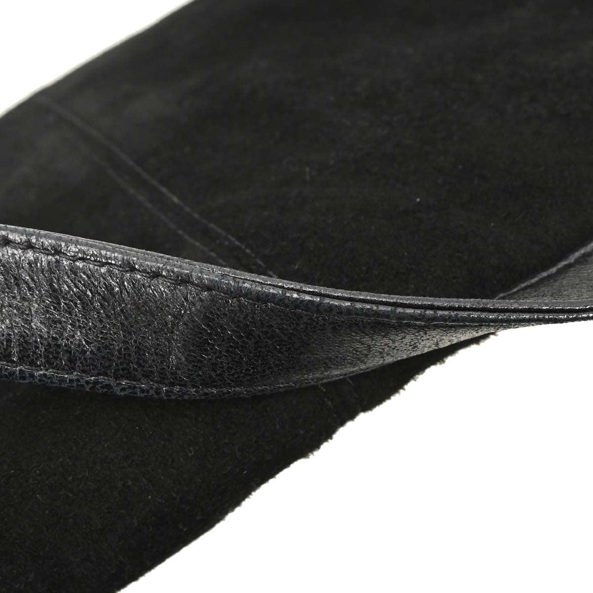 Fendi Black Suede Baguette Handbag