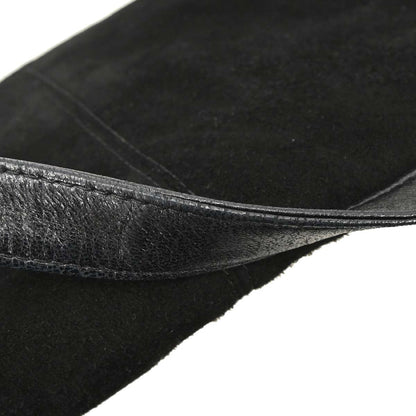 Fendi Black Suede Baguette Handbag