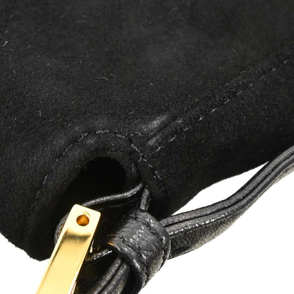 Fendi Black Suede Baguette Handbag