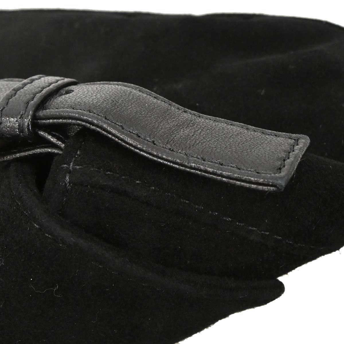 Fendi Black Suede Baguette Handbag