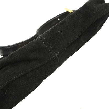 Fendi Black Suede Baguette Handbag