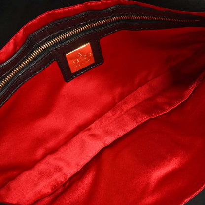 Fendi Black Suede Baguette Handbag