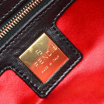 Fendi Black Suede Baguette Handbag