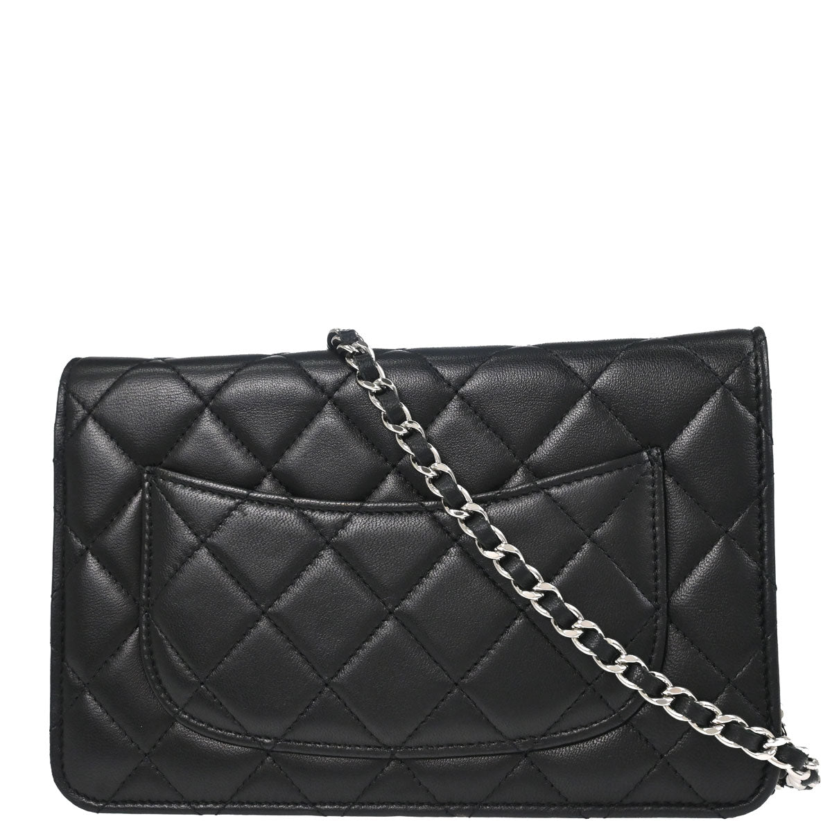 Chanel Black Lambskin Classic WOC Wallet on Chain Bag