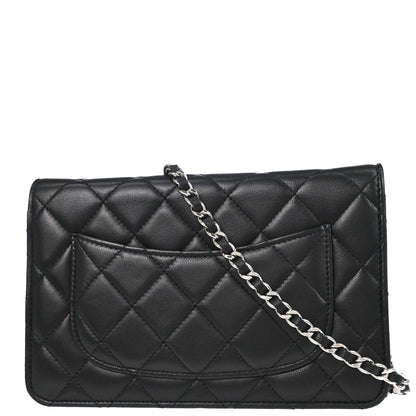 Chanel Black Lambskin Classic WOC Wallet on Chain Bag