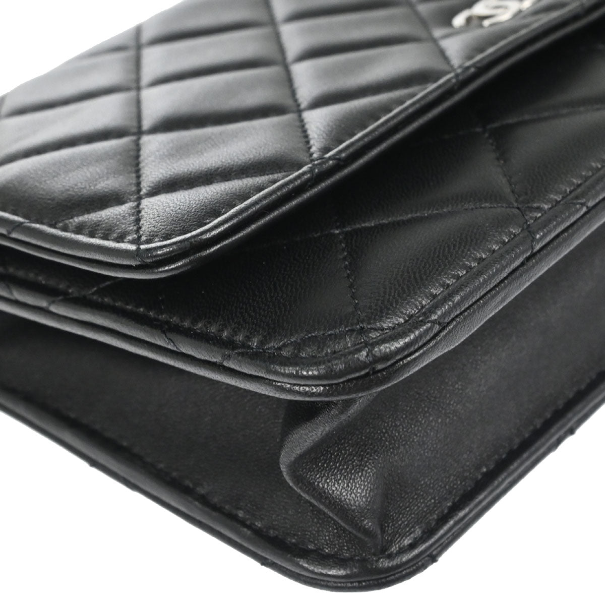 Chanel Black Lambskin Classic WOC Wallet on Chain Bag