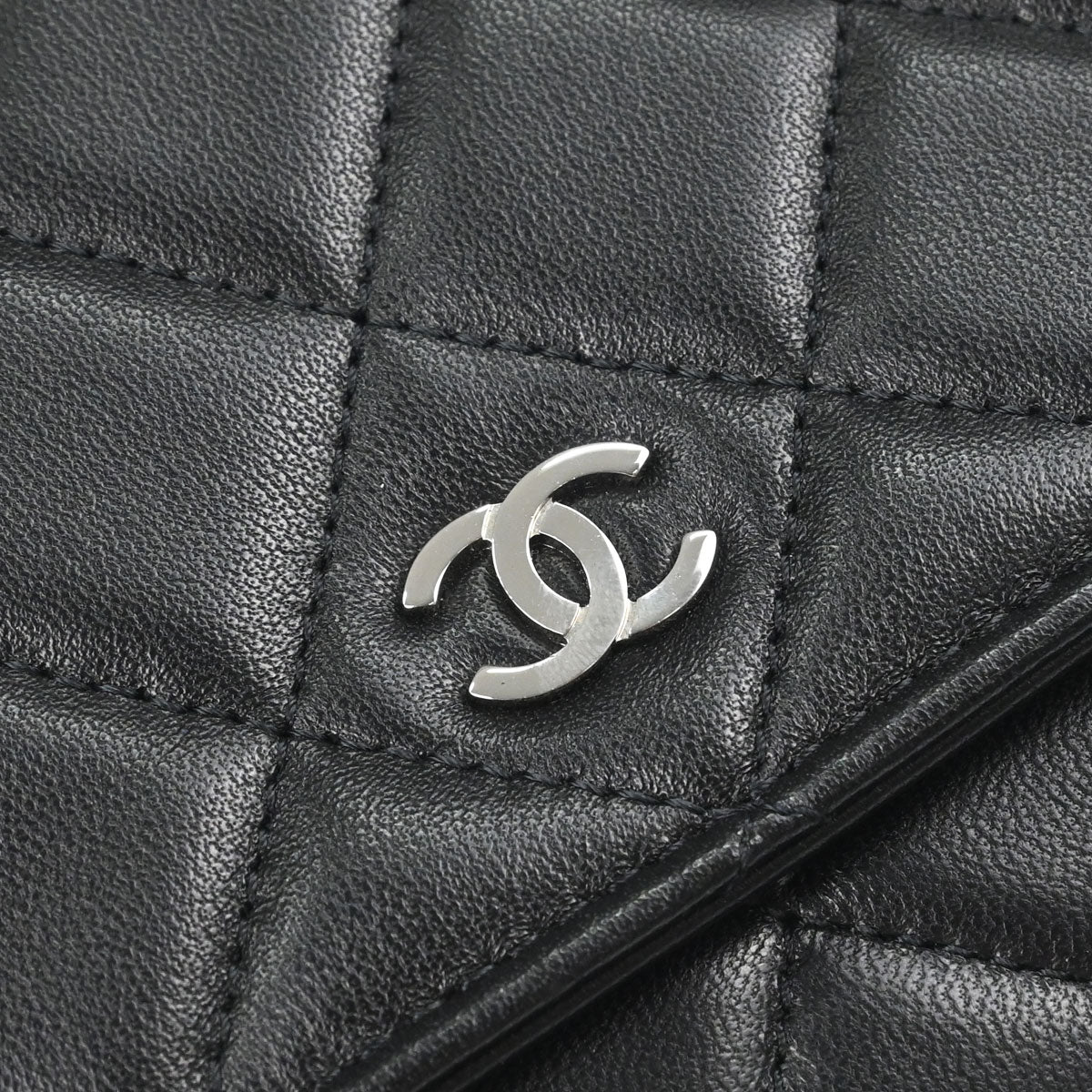 Chanel Black Lambskin Classic WOC Wallet on Chain Bag
