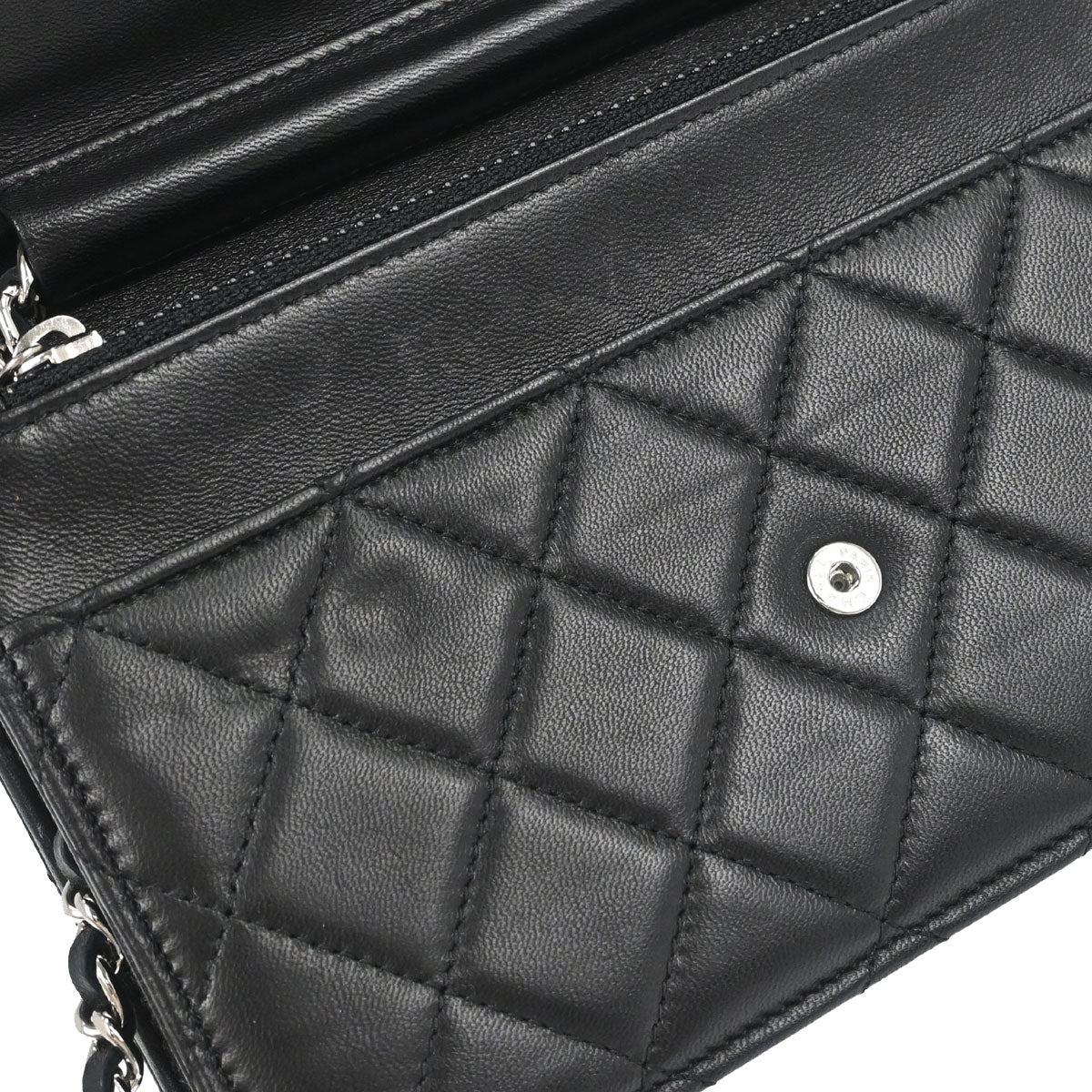 Chanel Black Lambskin Classic WOC Wallet on Chain Bag