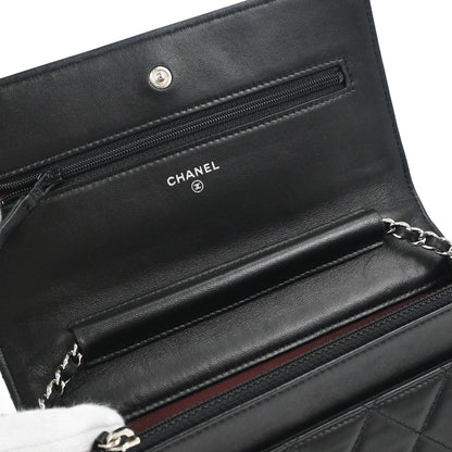 Chanel Black Lambskin Classic WOC Wallet on Chain Bag