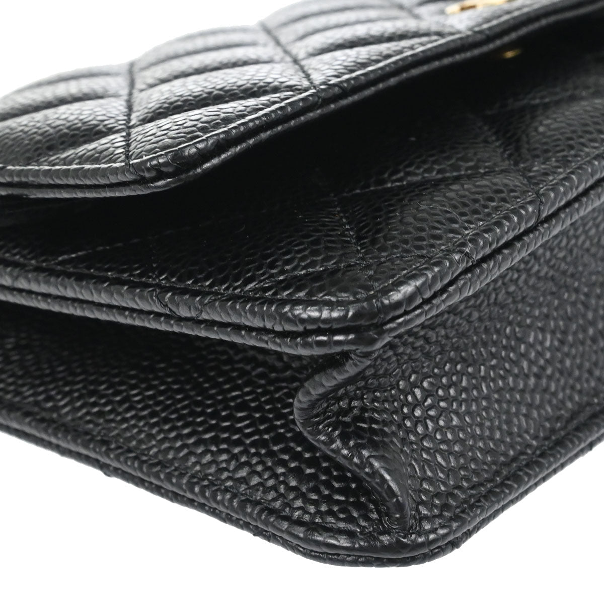 Chanel Black Caviar Skin Classic WOC Wallet on Chain Shoulder Bag