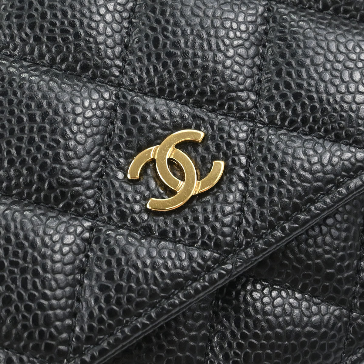 Chanel Black Caviar Skin Classic WOC Wallet on Chain Shoulder Bag