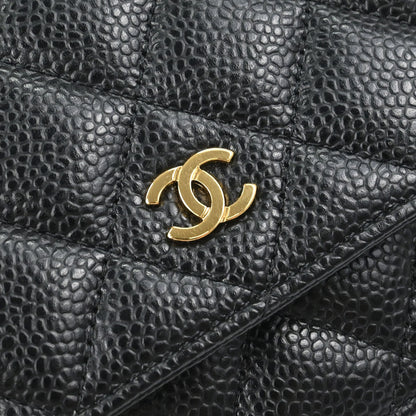 Chanel Black Caviar Skin Classic WOC Wallet on Chain Shoulder Bag