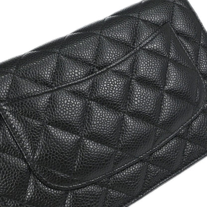 Chanel Black Caviar Skin Classic WOC Wallet on Chain Shoulder Bag