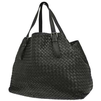 Bottega Veneta Black Lambskin Intrecciato Cesta Tote