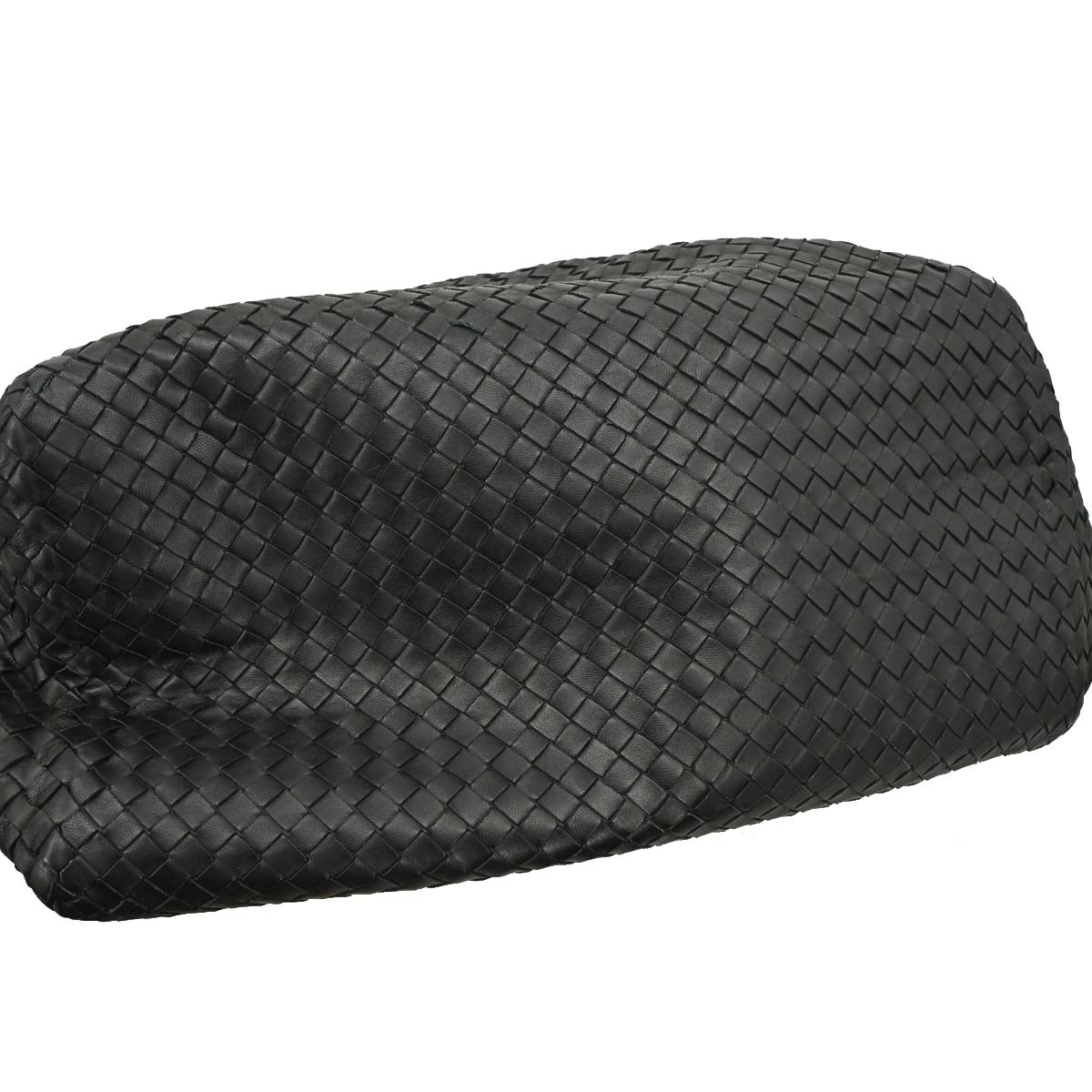 Bottega Veneta Black Lambskin Intrecciato Cesta Tote