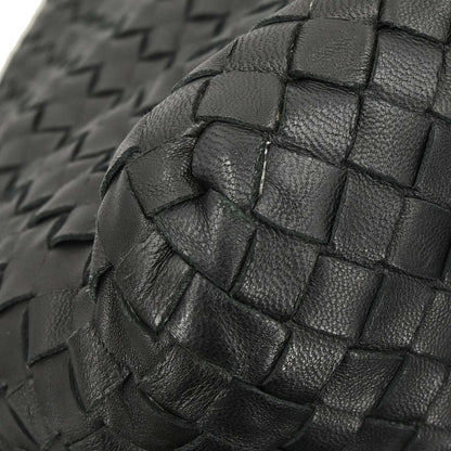 Bottega Veneta Black Lambskin Intrecciato Cesta Tote