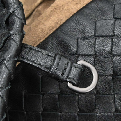 Bottega Veneta Black Lambskin Intrecciato Cesta Tote