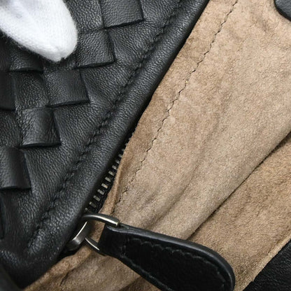 Bottega Veneta Black Lambskin Intrecciato Cesta Tote