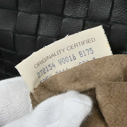 Bottega Veneta Black Lambskin Intrecciato Cesta Tote