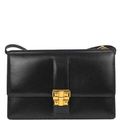 Hermes Black Box Calf Medor Shoulder Bag