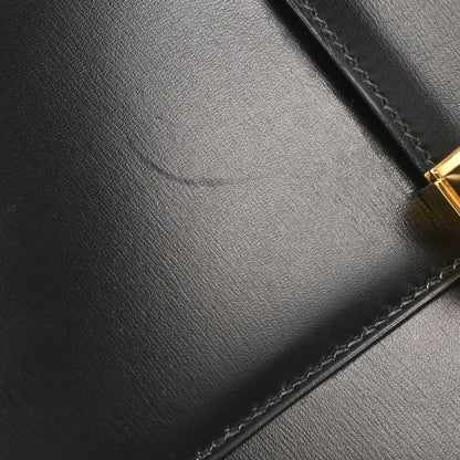 Hermes Black Box Calf Medor Shoulder Bag