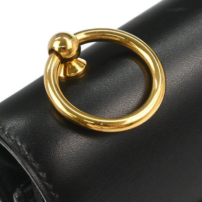 Hermes Black Box Calf Medor Shoulder Bag