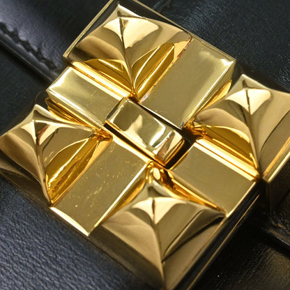 Hermes Black Box Calf Medor Shoulder Bag