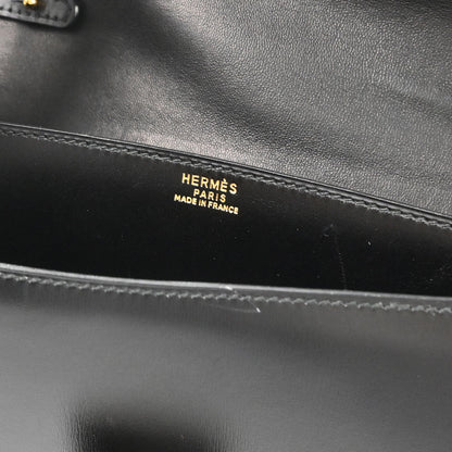 Hermes Black Box Calf Medor Shoulder Bag