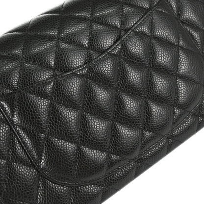 Chanel 2019 Black Caviar Skin Small Classic Double Flap Shoulder Bag
