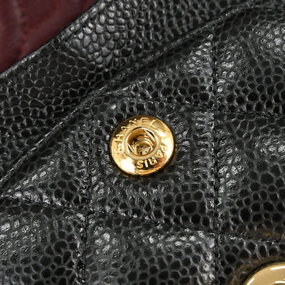 Chanel 2019 Black Caviar Skin Small Classic Double Flap Shoulder Bag