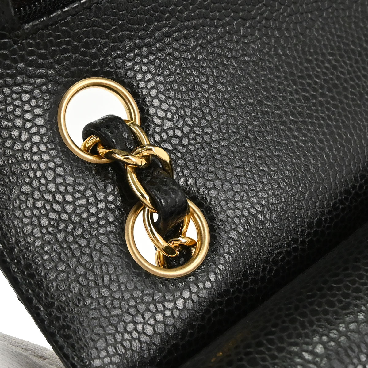 Chanel 2019 Black Caviar Skin Small Classic Double Flap Shoulder Bag