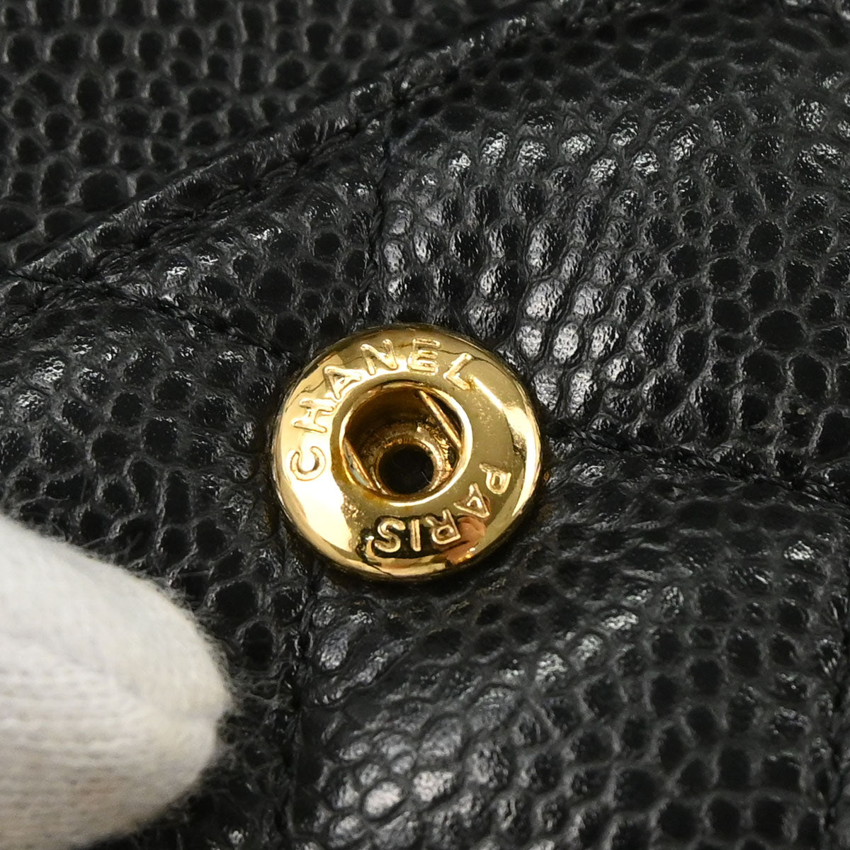 Chanel 2017-2018 Black Caviar Skin Medium Classic Double Flap Shoulder Bag