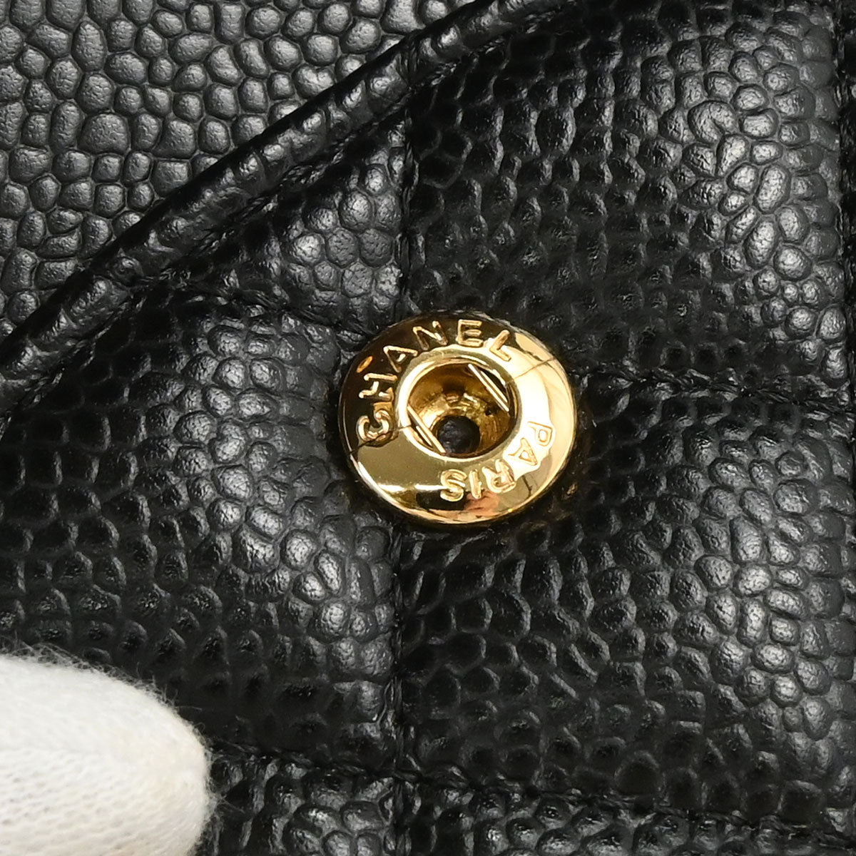 Chanel 2015-2016 Black Caviar Skin Medium Classic Double Flap Shoulder Bag