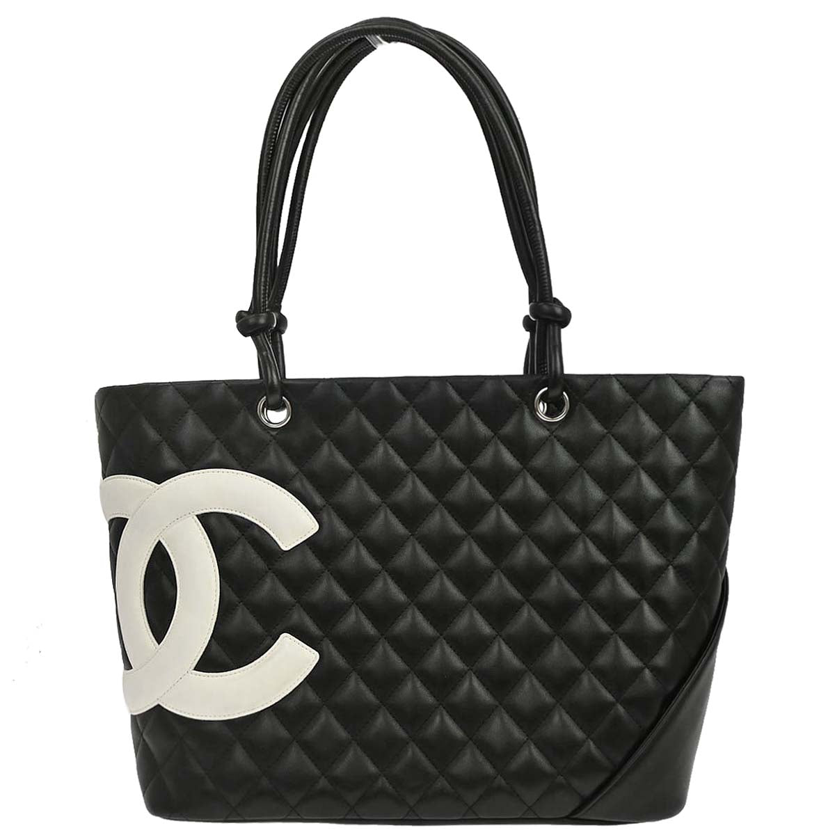 Chanel Black Calfskin Cambon Ligne Tote Handbag