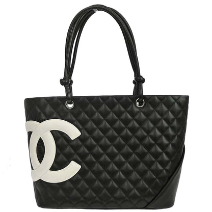 Chanel Black Calfskin Cambon Ligne Tote Handbag